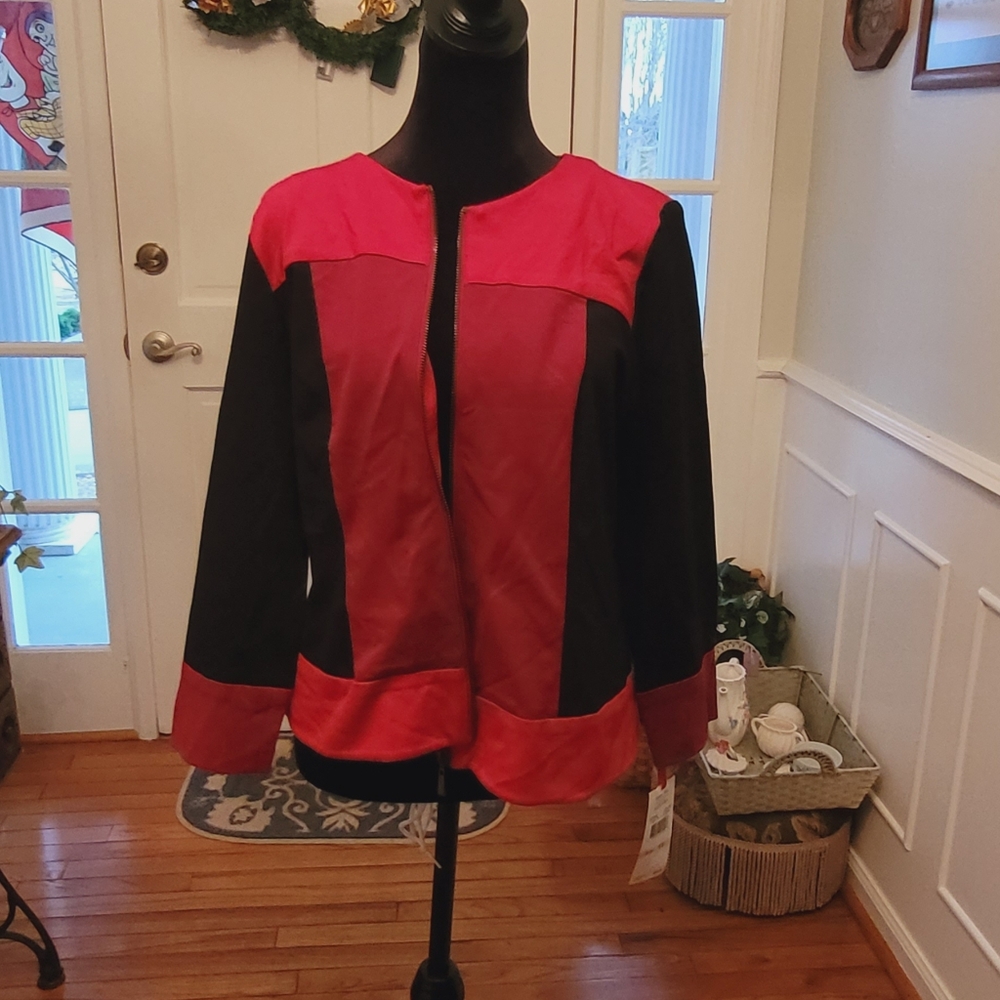 NWT Ruby Road 60's Mod Inspired Color Block Zip Up Jacket Tank Set Twee Spring - Picture 2 of 7